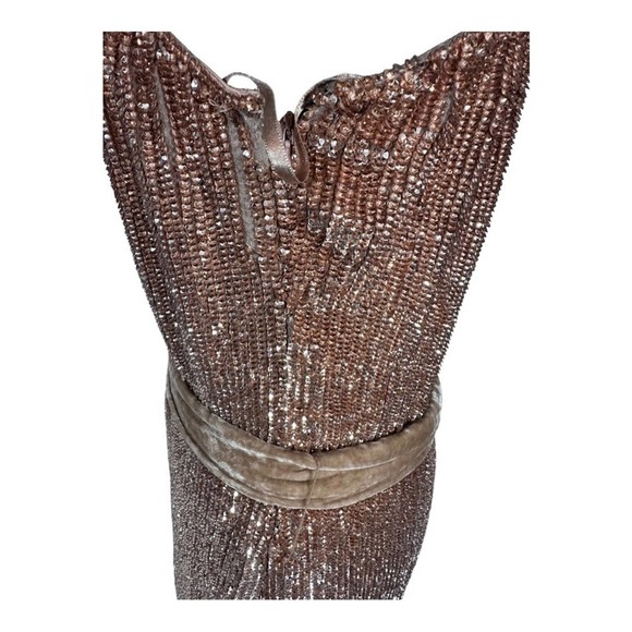 Retrofete ELLA SEQUIN ONE SHOULDER SEQUIN DRESS IN BRONZE - Picture 8 of 14